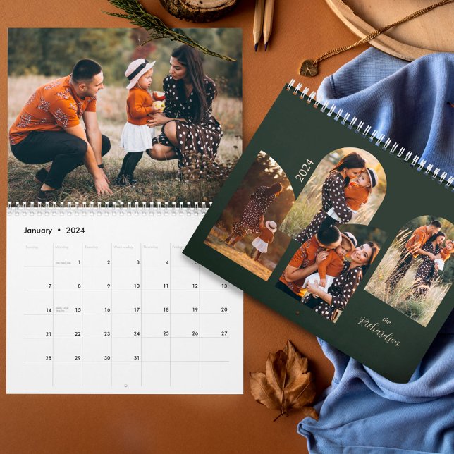Calendario 2024 Minimal Arch Family Fotos Stylish Template (2024 Minimal Arch family Photos Stylish Template Calendar)