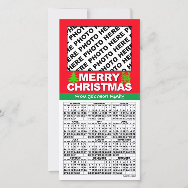 Calendario 2024 Navidades Añadir 4 tarjetas de fot (Anverso)