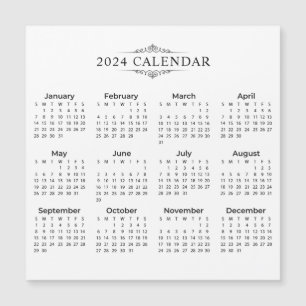 Calendario 2024 simple pero elegante Tarjeta mag
