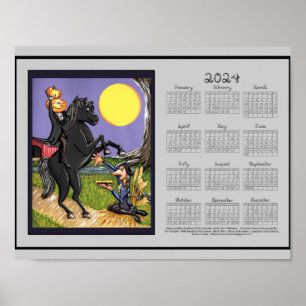 Calendario 2024 Sleepy Hollow Impresión de Fuente 