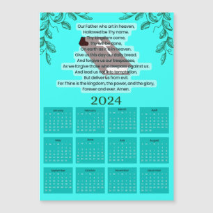 Calendario 2024 - Tarjeta magnética de la oración 