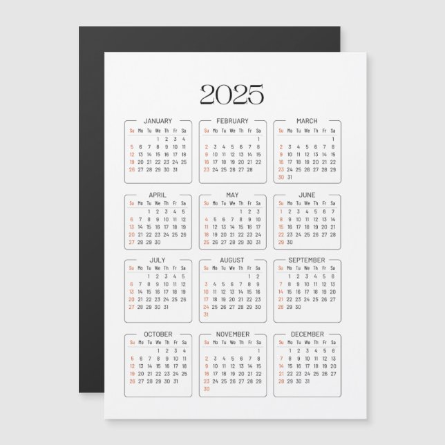 Calendario 2025 (Anverso/Reverso)