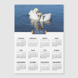 Calendario 2025 Amor Cisnes Foto Magnet