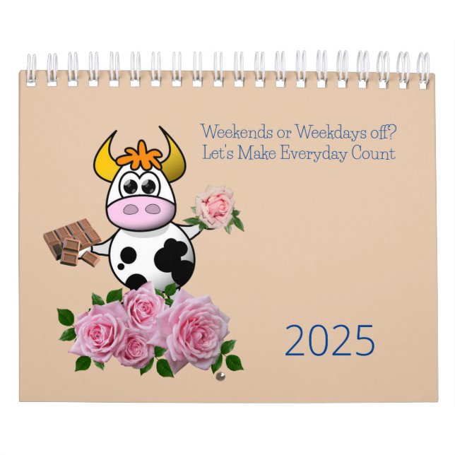 Calendario 2025 Calendario Mensual Vaca Floral (Tapa)