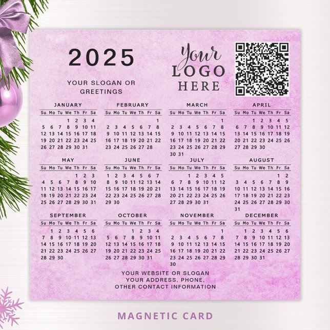 Calendario 2025 Código QR Imán rosa del logotipo c (Subido por el creador)