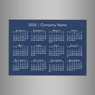 Calendario 2025 con nombre de compañía imán azul d