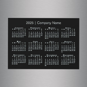 Calendario 2025 con nombre de empresa imán negro