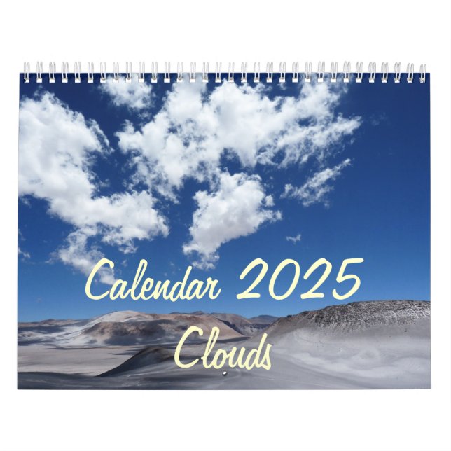 Calendario 2025 Con Vacaciones - Nubes (Tapa)