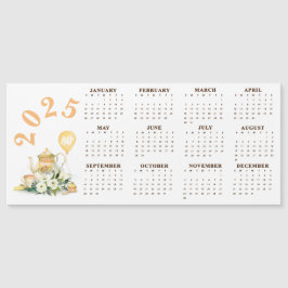 Calendario 2025 de la floral amarilla de pera-té