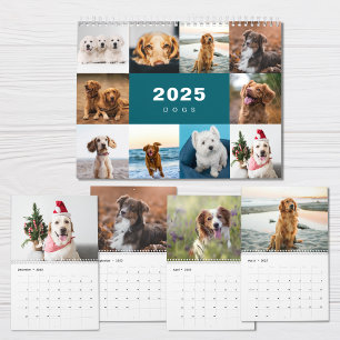 Calendario 2025 del Collage de fotos de perros mod