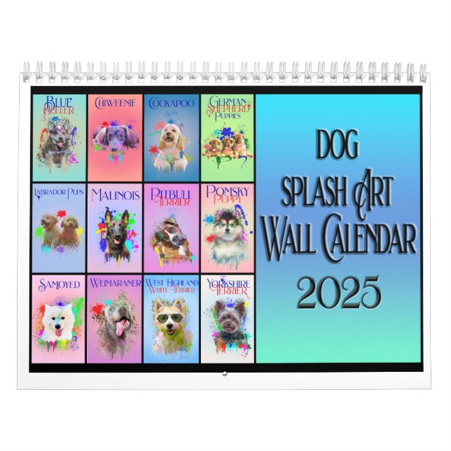 Calendario 2025 del Muro de Arte Splash colorido d (Tapa)
