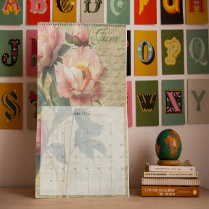 Calendario 2025 Diario Vintage Floral Junk