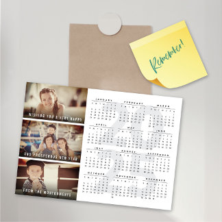 Calendario 2025 Feliz Año Nuevo Magnético Tarjeta 