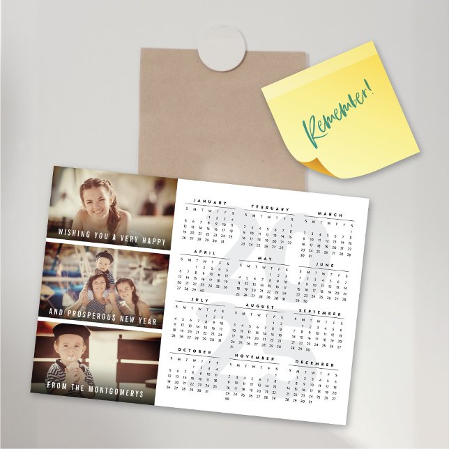 Calendario 2025 Feliz Año Nuevo Magnético Tarjeta  (2025 Calendar Happy New Year Magnetic Photo Card @ fat_fa_tin)