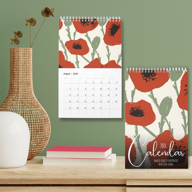 Calendario 2025 Floral Pequeña (Available in 3 sizes and printed in vibrant color on sturdy paper.)