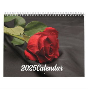 Calendario 2025 Flores rojas