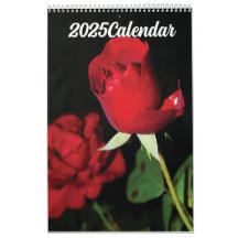 Calendario 2025 Flores rojas