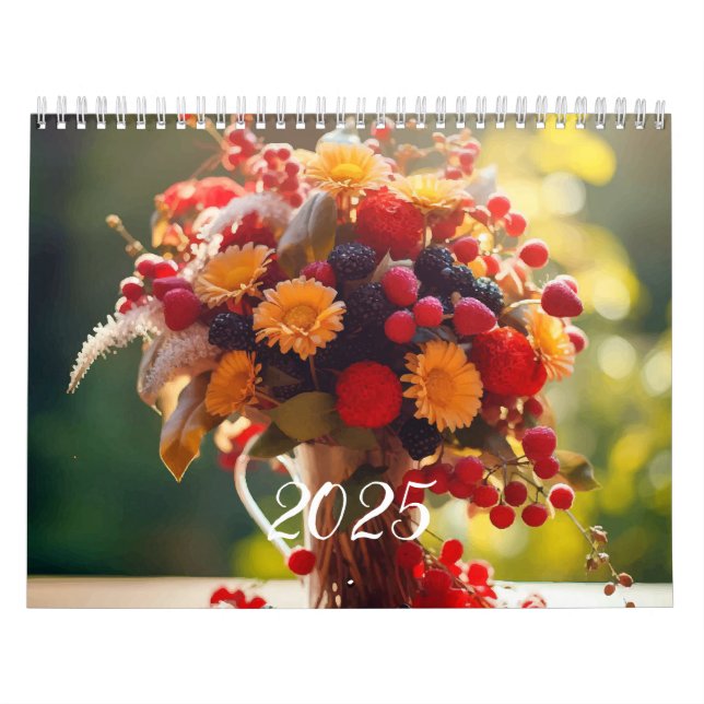 Calendario 2025. Hermosas flores brillantes (Tapa)