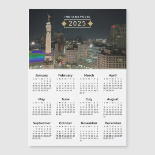 Calendario 2025 Indianapolis Monumento Tarjeta Mag