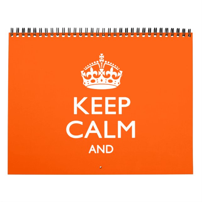 Calendario 2025 Naranja sólido MANTENER CALMA Y Su Texto (Tapa)