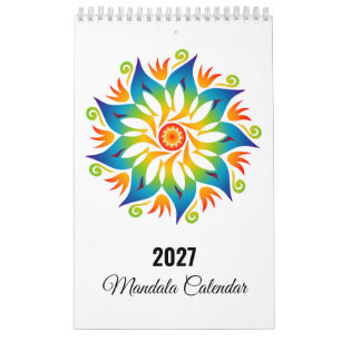 Calendario 2025 Ruedas de Flores de Mandala Colori