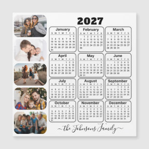 Calendario 2025 Simple Moderno 5 Fotos Familia Imá