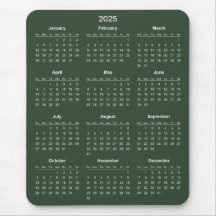 Calendario 2025 simple pero elegante | Alfombrilla