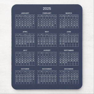 Calendario 2025 simple pero elegante   Alfombrilla