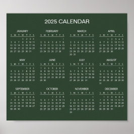 Calendario 2025 simple pero elegante | Póster