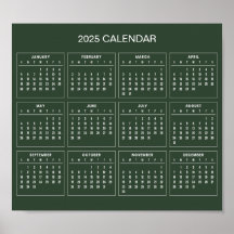 Calendario 2025 simple pero elegante | Póster