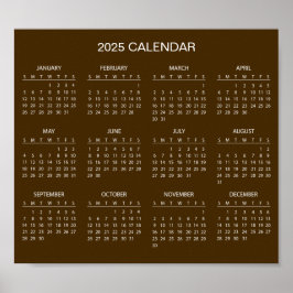 Calendario 2025 simple pero elegante | Póster