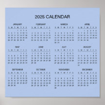 Calendario 2025 simple pero elegante | Póster