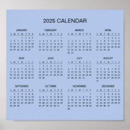 Calendario 2025 simple pero elegante | Póster
