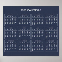 Calendario 2025 simple pero elegante | Póster