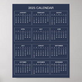 Calendario 2025 simple pero elegante | Póster