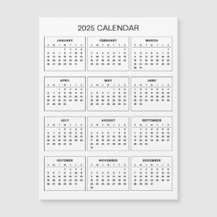 Calendario 2025 simple pero elegante Tarjeta mag