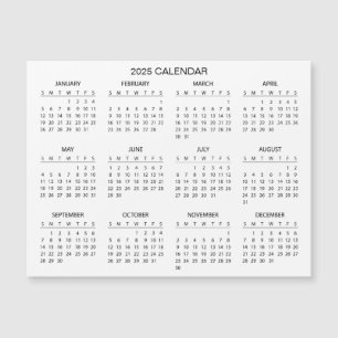 Calendario 2025 simple pero elegante Tarjeta mag