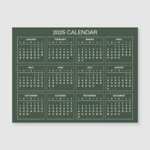 Calendario 2025 simple pero elegante   Tarjeta mag