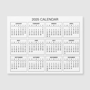 Calendario 2025 simple pero elegante   Tarjeta mag