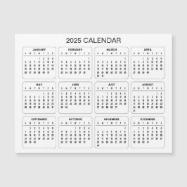 Calendario 2025 simple pero elegante | Tarjeta mag