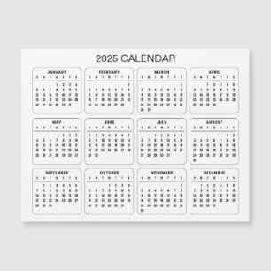 Calendario 2025 simple pero elegante Tarjeta mag