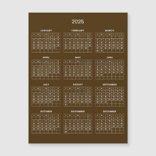 Calendario 2025 simple pero elegante Tarjeta mag
