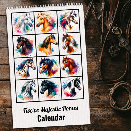 Calendario 2025 Twelve Majestic Horses Calendar