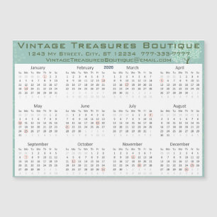 Calendario 2025 Verde Menta Corazón Hoja Árbol