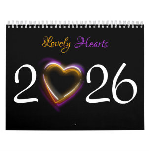 Calendario 2026   12 Preciosos Corazones Románticos