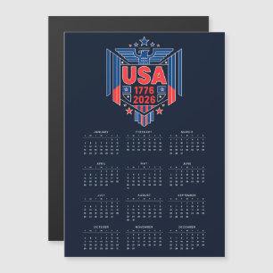 Calendario 2026 (1776-2026 EE.UU.) Tarjeta magnéti