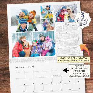 Calendario 2026: 5 fotos al mes y 2026 a primera vista