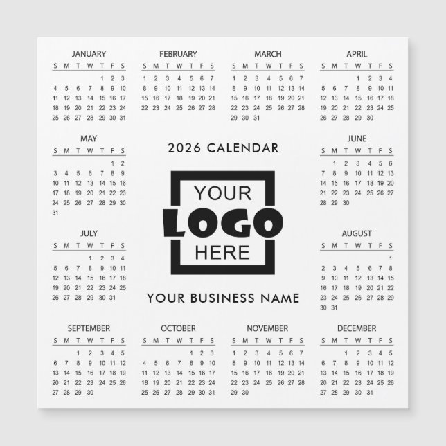Calendario 2026 Agregar su propio logotipo comerci (Anverso)