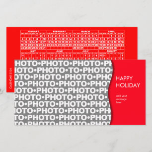 Calendario 2026 Añadir 1 tarjeta roja de fotos