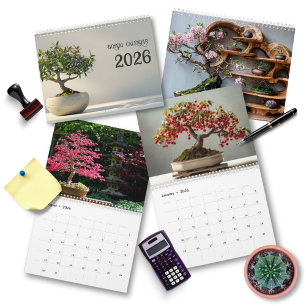 Calendario 2026 Arte Bonsái Zen Fotografía Minimalista